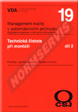 Publikácie  VDA 19.2 - Technická čistota při montáži. Prostředí, logistika, personál a montážní zařízení 1.10.2012 náhľad