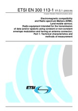 Norma ETSI EN 300113-1-V1.5.1 2.9.2003 náhľad