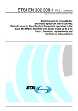 Norma ETSI EN 302208-1-V1.2.1 1.4.2008 náhľad