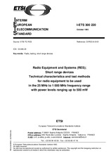 Norma ETSI I-ETS 300220-ed.1 8.10.1993 náhľad