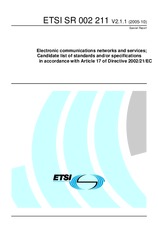 Norma ETSI SR 002211-V2.1.1 27.10.2005 náhľad