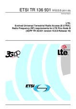 Norma ETSI TR 136931-V10.0.0 27.5.2011 náhľad