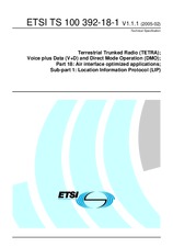 Náhľad ETSI TS 100392-18-1-V1.1.1 2.2.2005