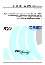 Norma ETSI TS 123003-V4.0.0 31.3.2001 náhľad