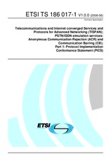 Norma ETSI TS 186017-1-V1.0.0 19.6.2008 náhľad