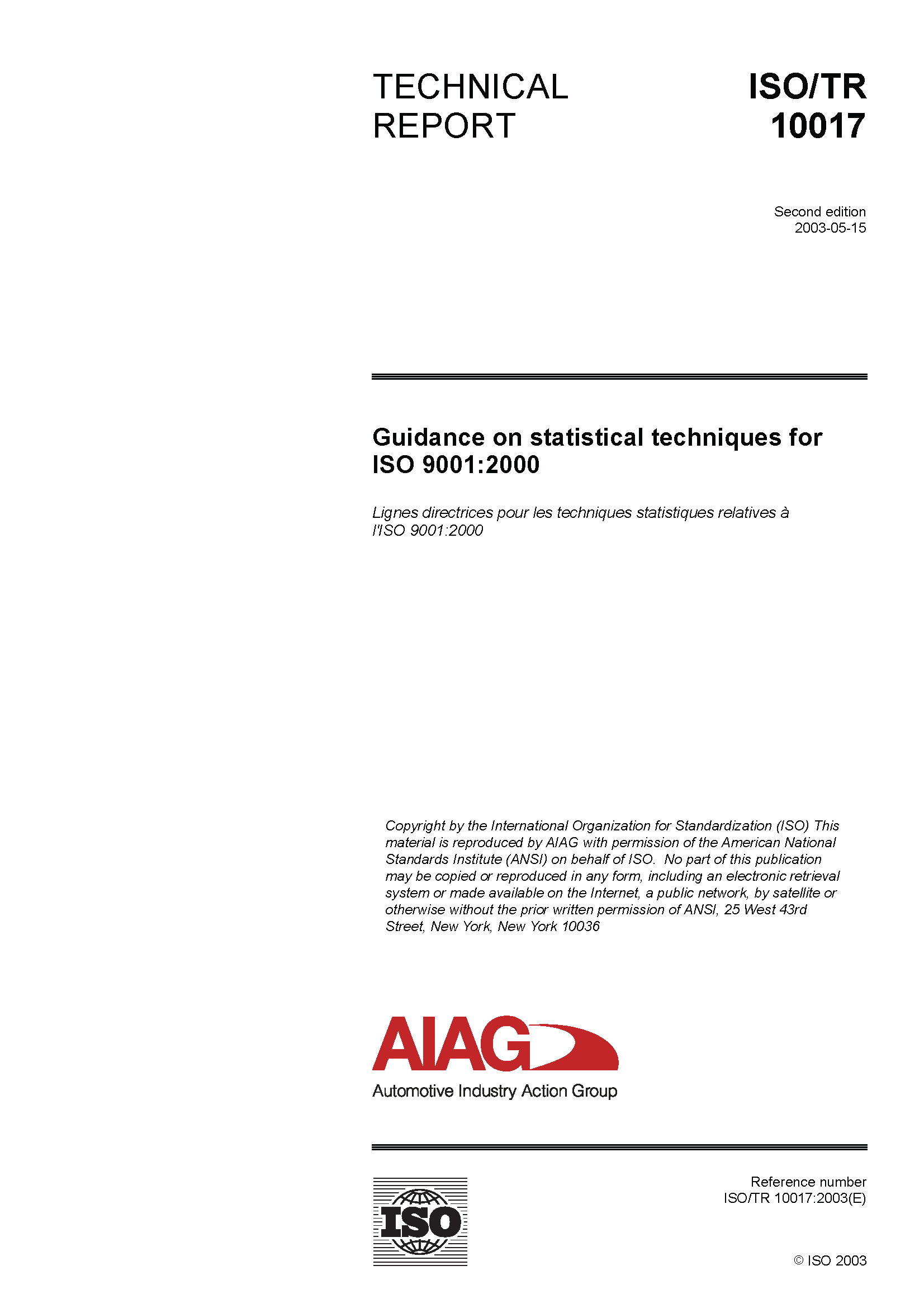 Náhľad  Guidance on Statistical Techniques for ISO 9001:2000 1.5.2003
