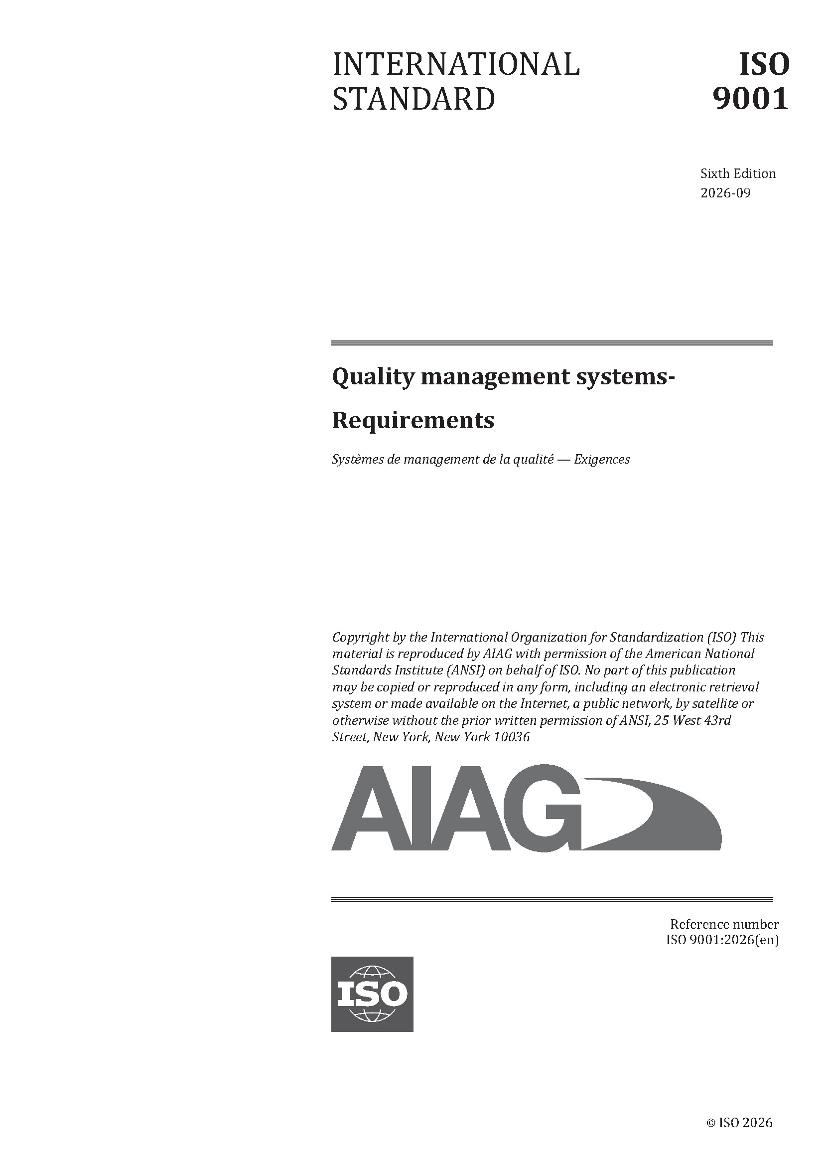 Náhľad  ISO 9001:2026 QMS - Requirements 1.9.2026