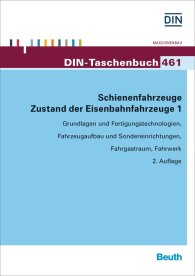 Publikácie  DIN-Taschenbuch 461; Schienenfahrzeuge; Zustand der Eisenbahnfahrzeuge 1 Grundlagen und Fertigungstechnologien, Fahrzeugaufbau und Sondereinrichtungen, Fahrgastraum, Fahrwerk 3.2.2016 náhľad
