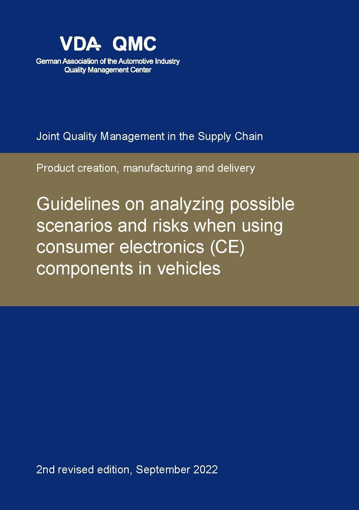 Publikácie  VDA Guidelines on analyzing possible scenarios and risks when using consumer electronics (CE) components in vehicles. 2nd revised edition, September 2022 1.9.2022 náhľad