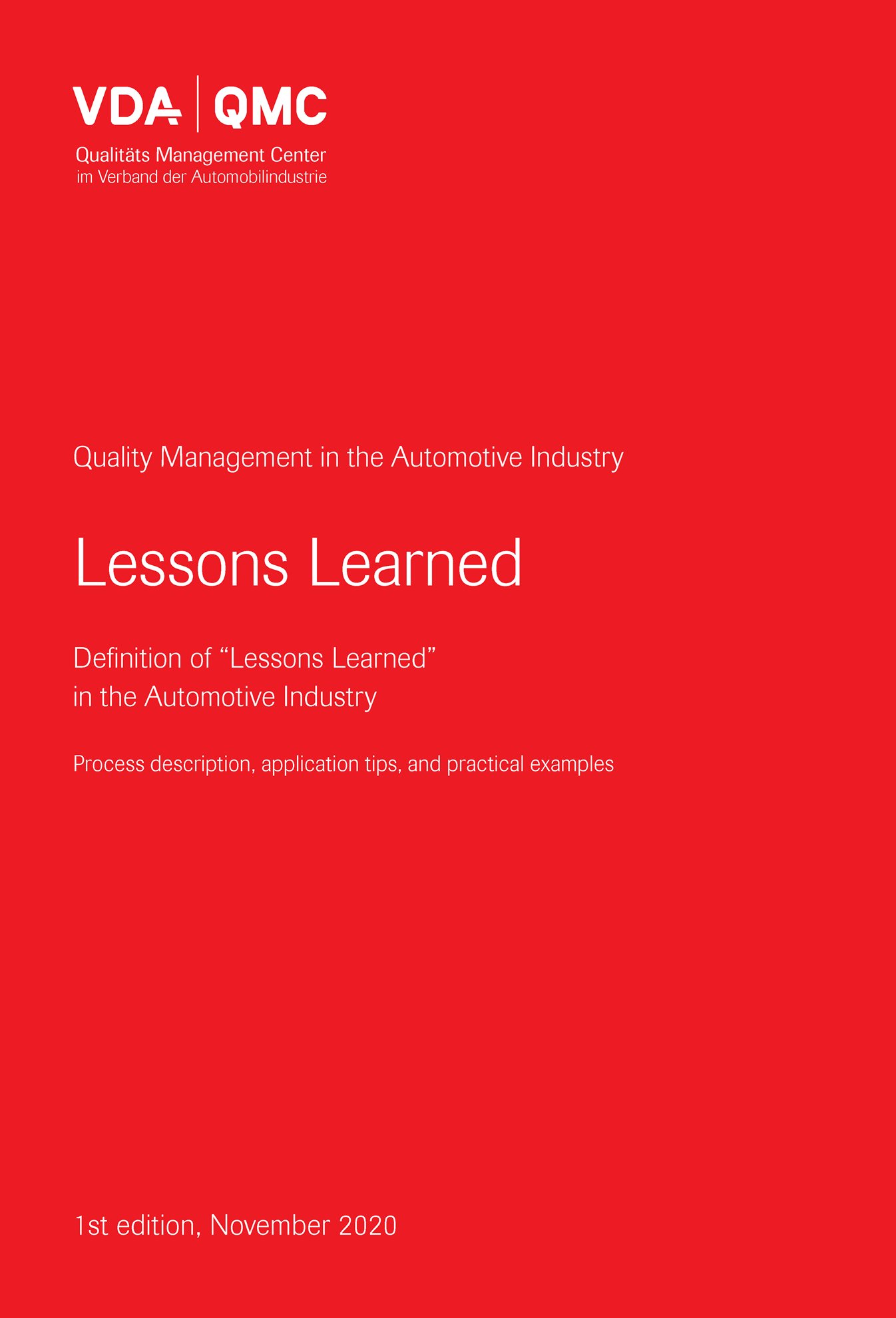 Publikácie  VDA Lessons Learned - Definition of 