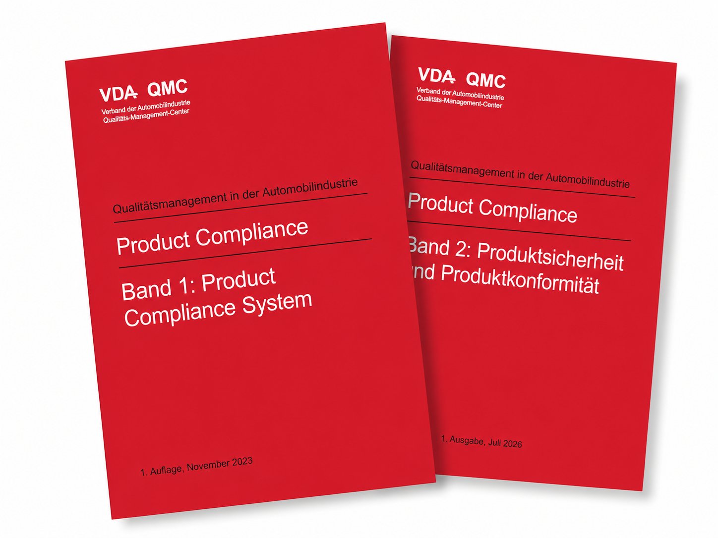 Náhľad  VDA Product Compliance. Band 1: Product Compliance System. 1. Ausgabe, November 2023 und Band 2: Produktsicherheit und Produktkonformität, 1. Ausgabe, Juli 2026 1.7.2026
