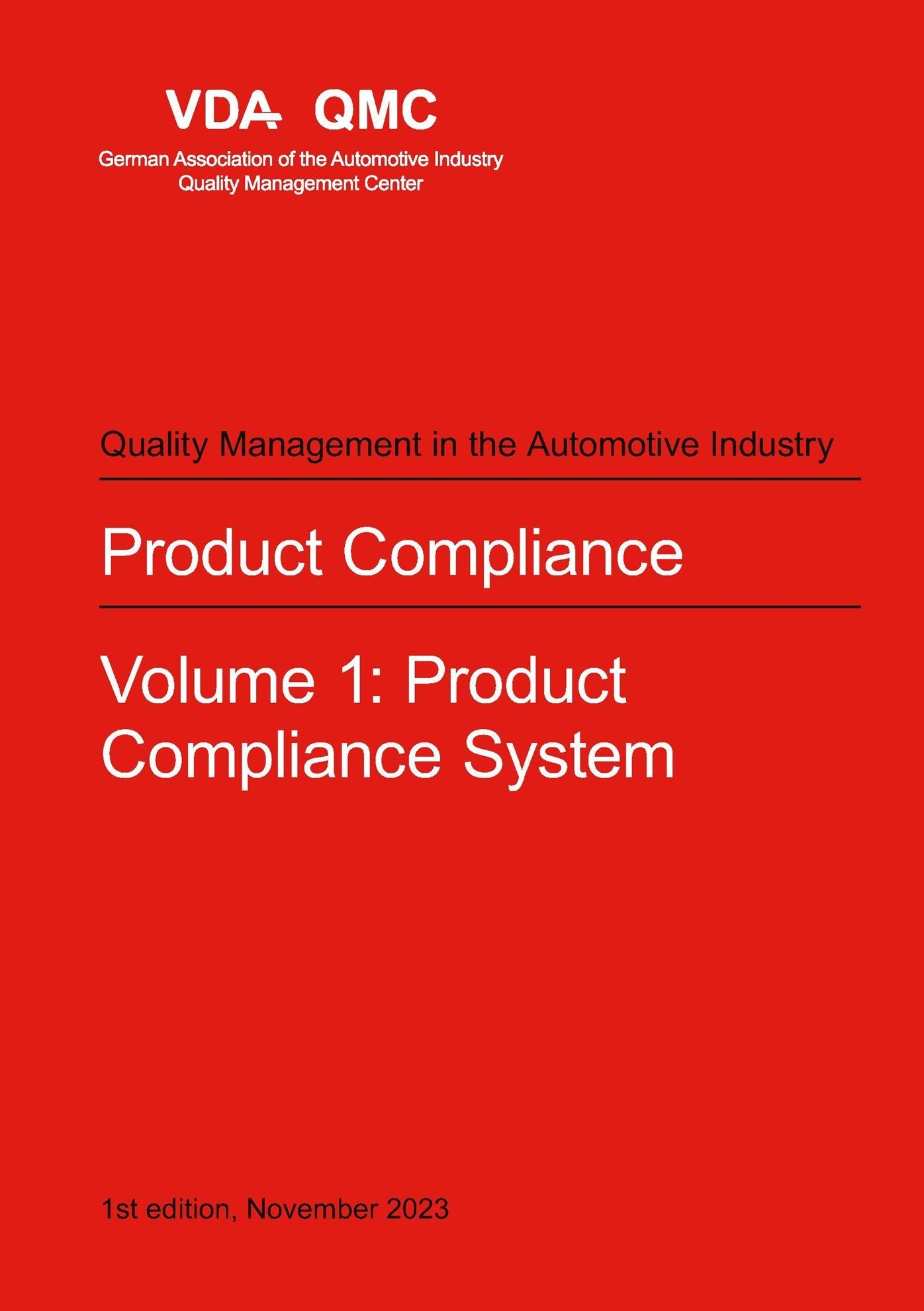 Náhľad  VDA Product Compliance. Volume 1: Product Compliance System. 1st edition, November 2023 1.11.2023